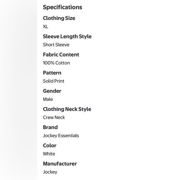 Jockey Men's Classic White T-Shirt - 2 Pack! NEW! Size‎ XL! - Picture 3 of 6